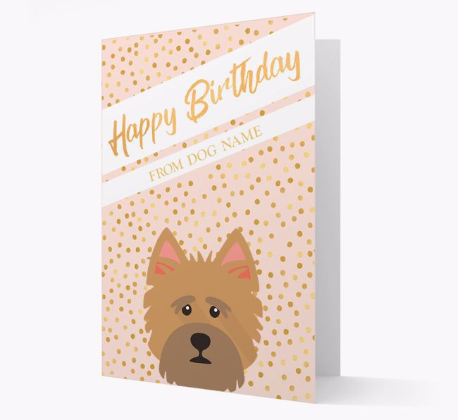 Personalized 'Happy Birthday' Gold Detail {breedFullName} Card